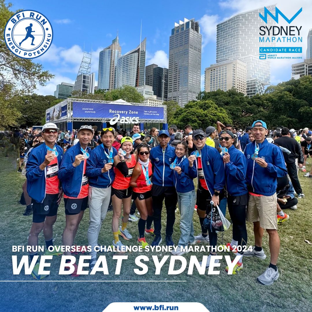 Mengaspal di Sydney Marathon, Sepuluh Pelari BFI RUN 2024 Berhasil Finish Strong & Happy