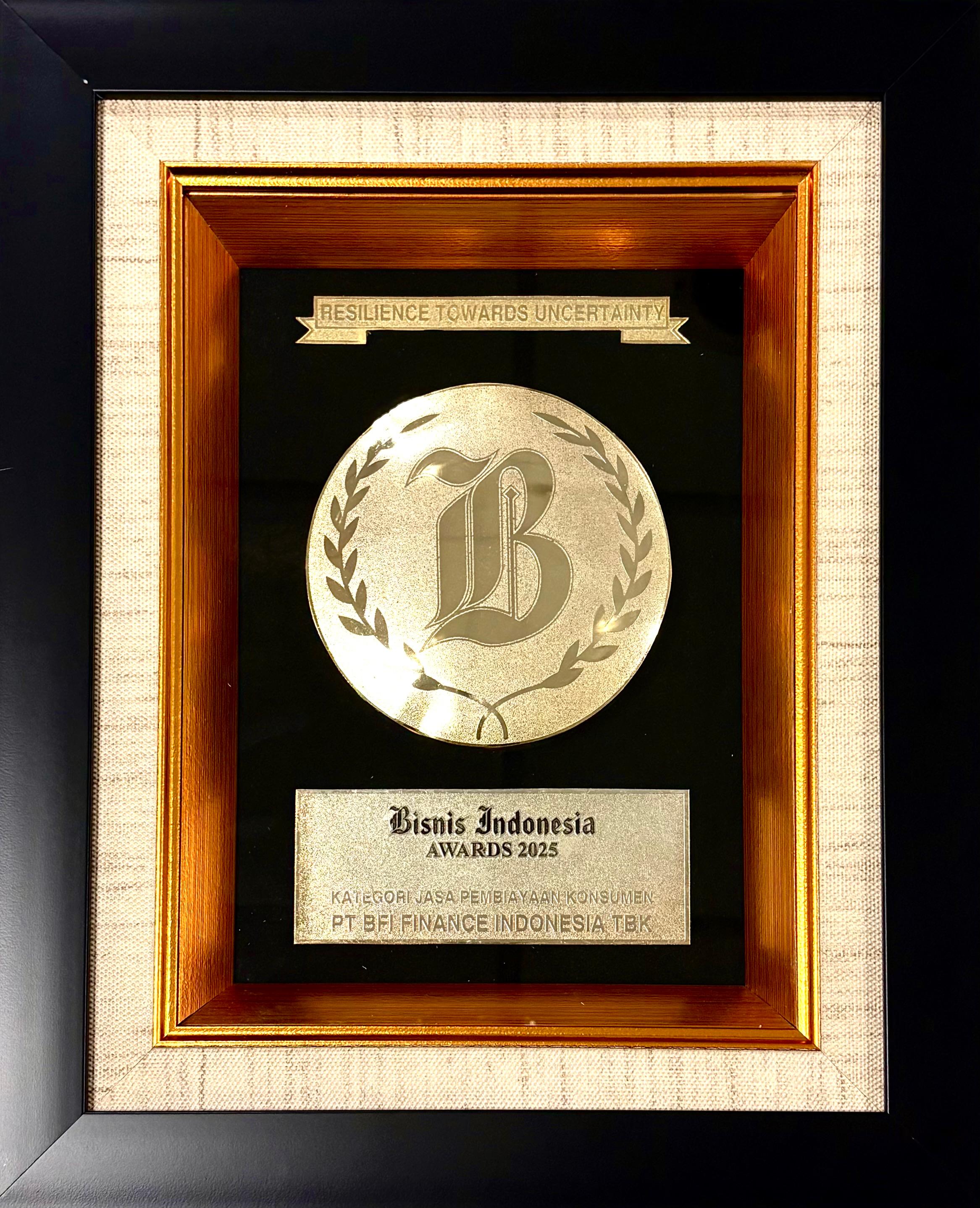 BFI Finance Unggul dalam Jasa Pembiayaan Konsumen versi Bisnis Indonesia Awards 2025